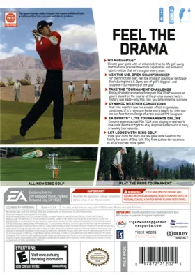 Tiger Woods PGA Tour 10 box cover back